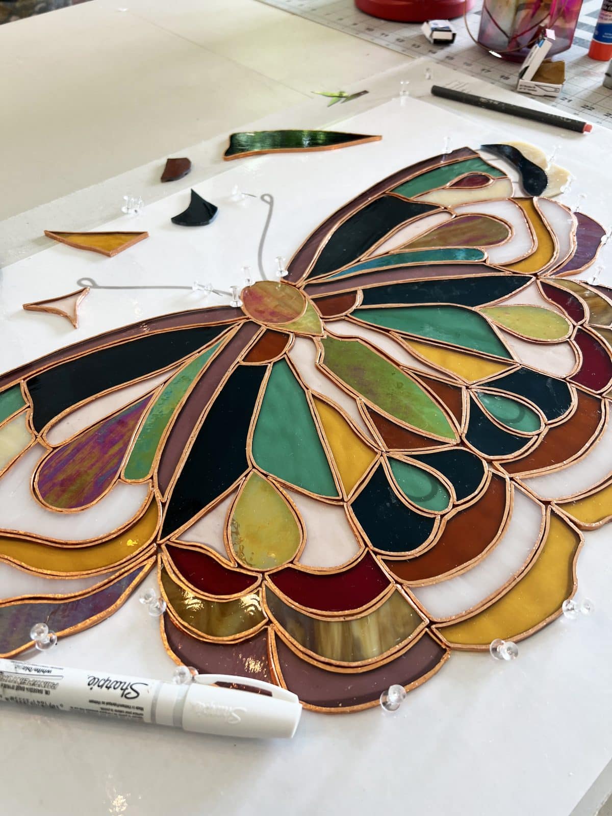 free stained glass butterfly pattern