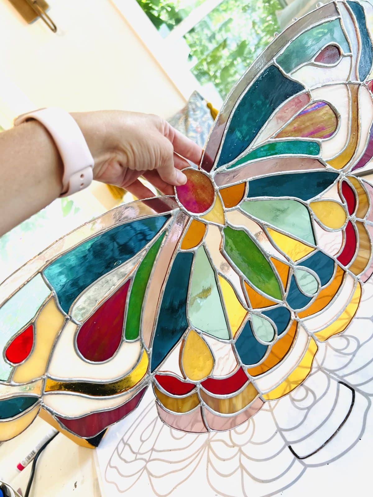 free stained glass butterfly pattern