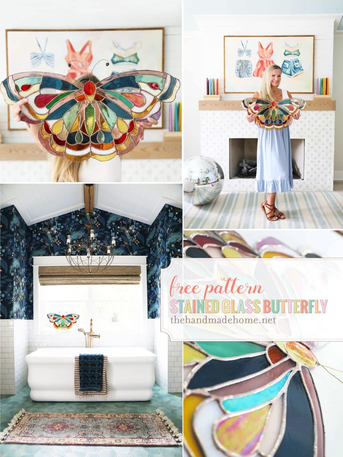 free stained glass butterfly pattern