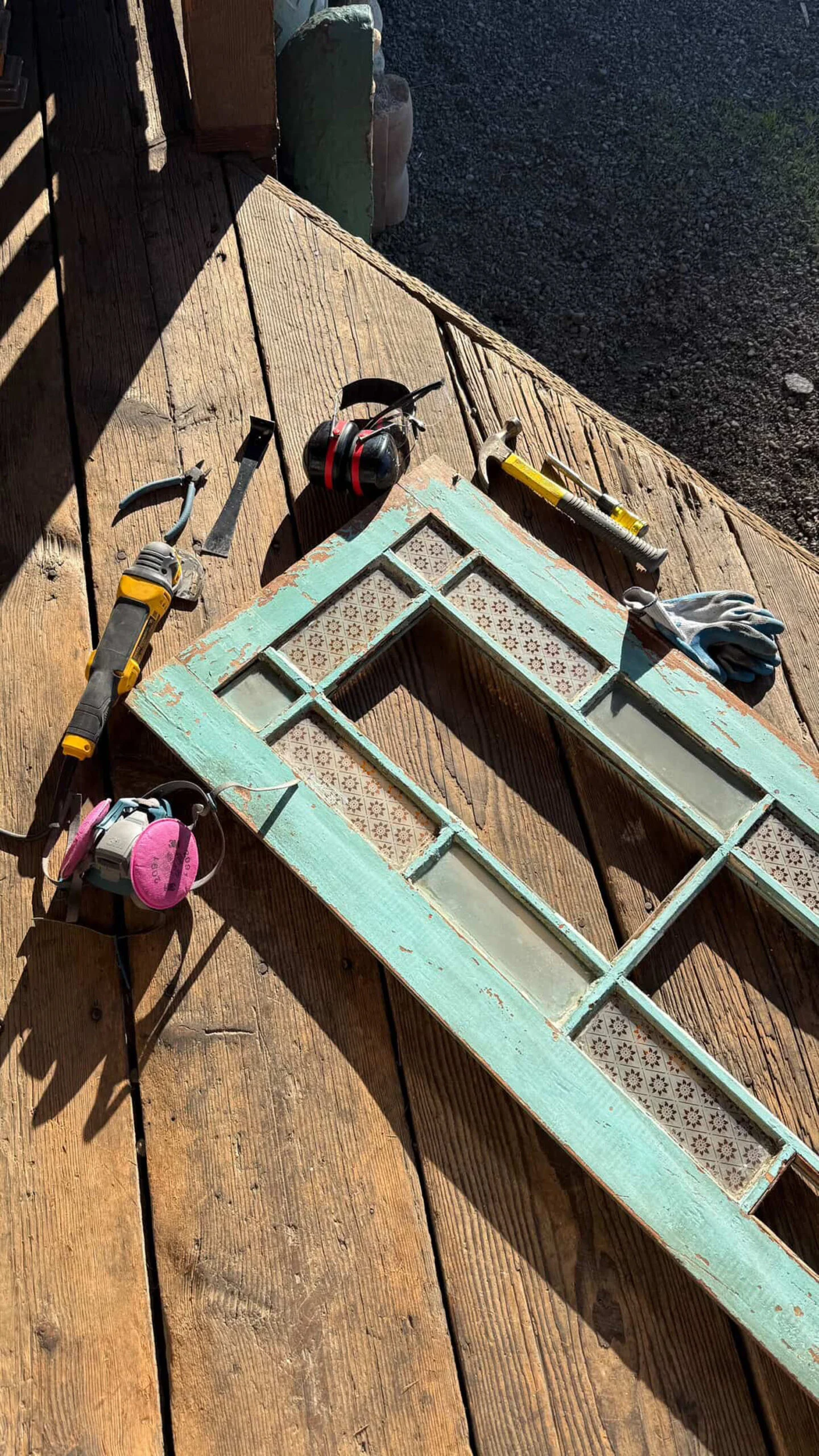 guest cottage bathroom update: building our stained glass doors