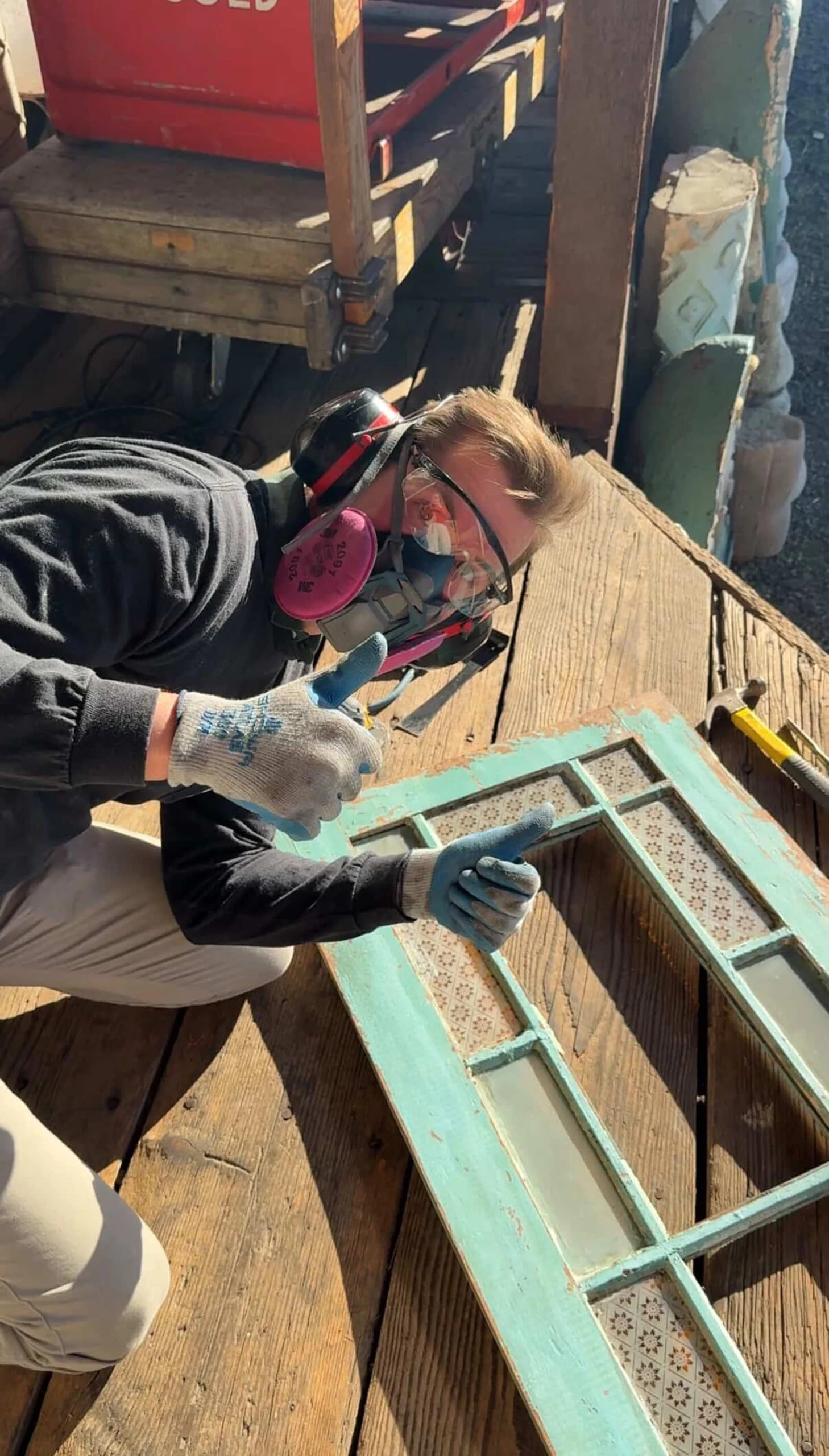 guest cottage bathroom update: building our stained glass doors