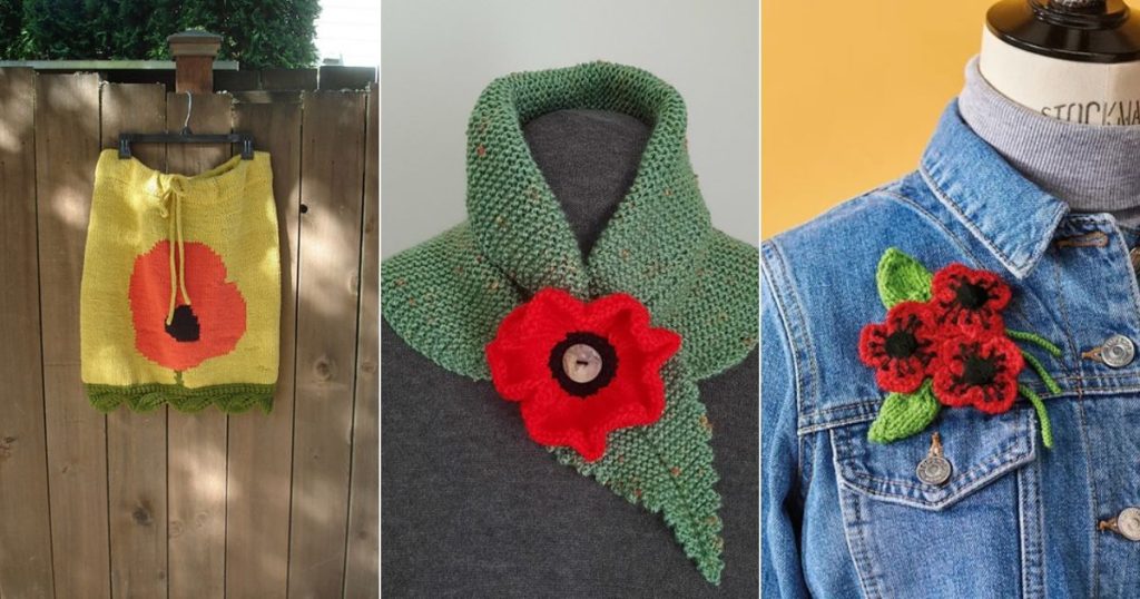 9 Creative Poppy Wearables Free Knitting Patterns ⋆ Bright Stuffs