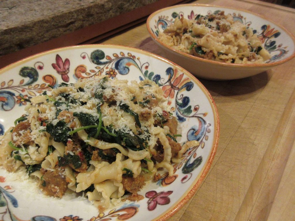 Recipe: Farro Pasta with Nettles and (Vegan) Sausage