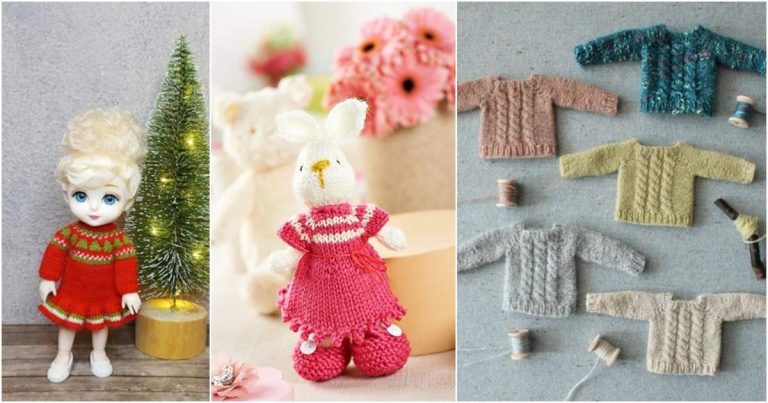 Knitted Miniature Toy Dress Free Patterns ⋆ Bright Stuffs
