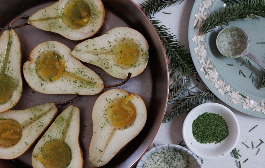 Winter Comfort: Roasted Pears with Fir Sugar