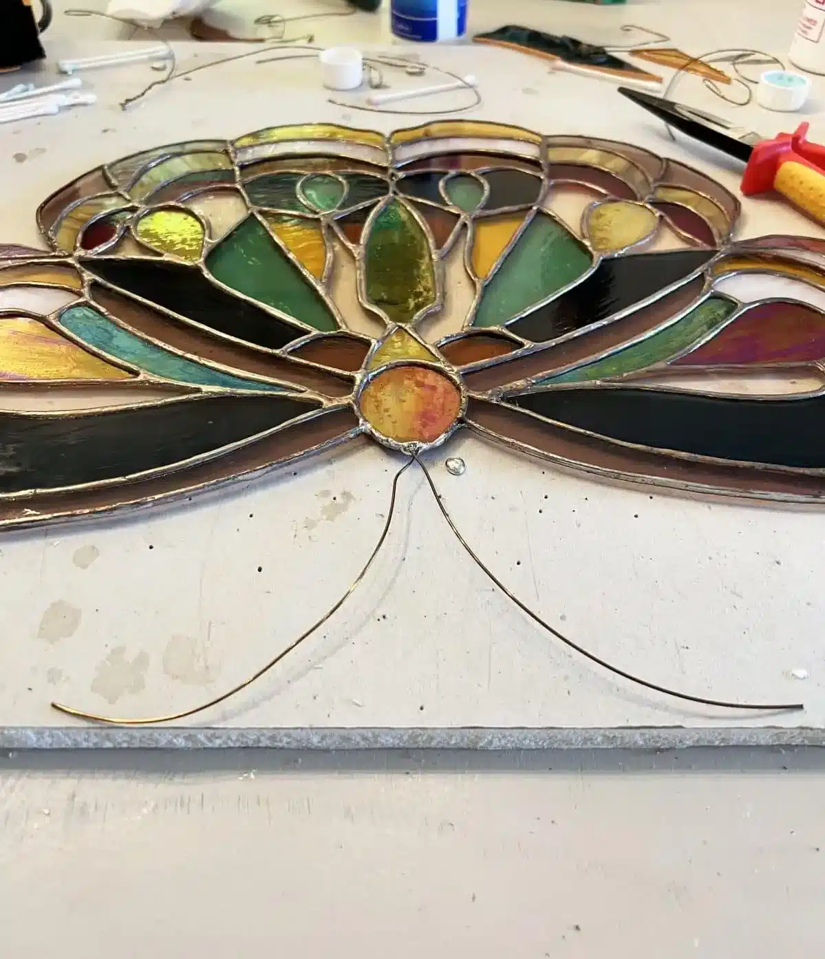 free stained glass butterfly pattern