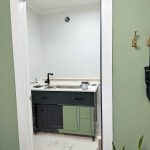 Studio Bathroom Details – New Vanity Color, Faucet, Mirror, and Ceiling Light