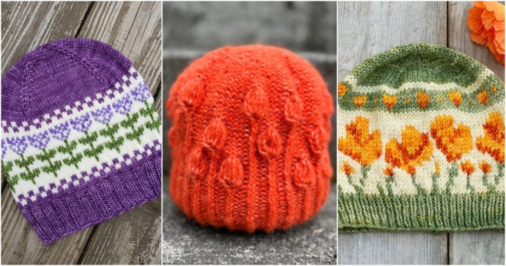 7 Poppy Hat Free Knitting Patterns ⋆ Bright Stuffs