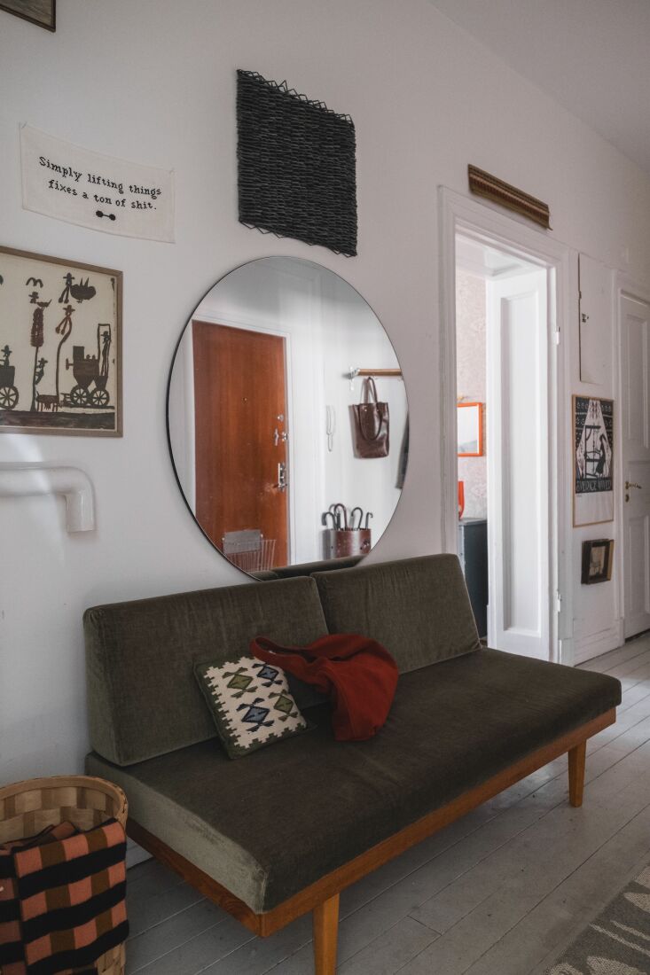 their 1960s swedish settee came with its velvet upholstery. the fine little da 18