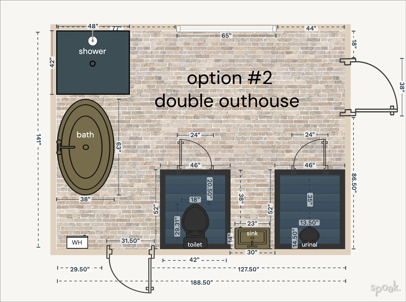 finalizing the guest cottage bathroom layout + vote for your favorite!!