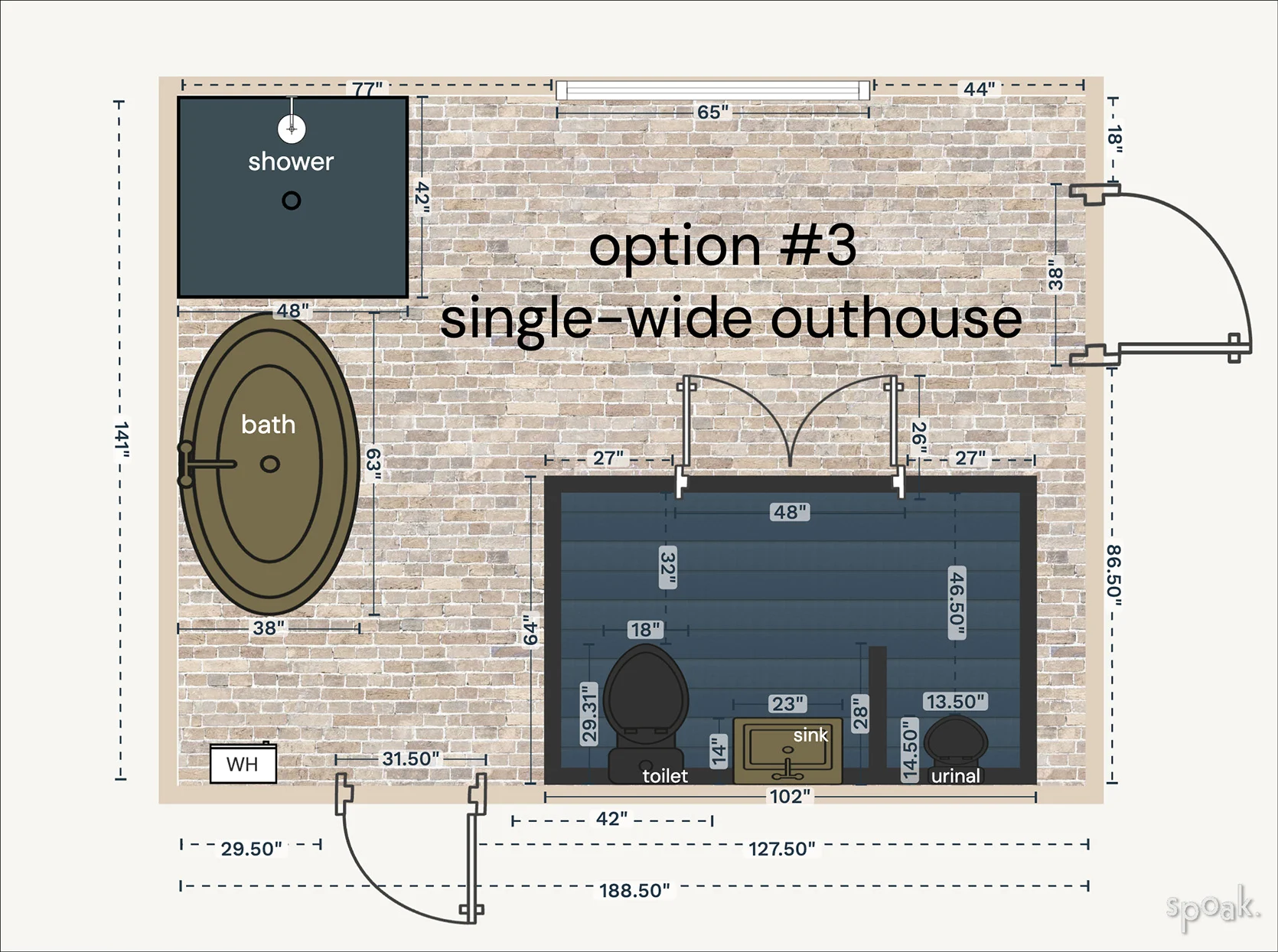 finalizing the guest cottage bathroom layout + vote for your favorite!!
