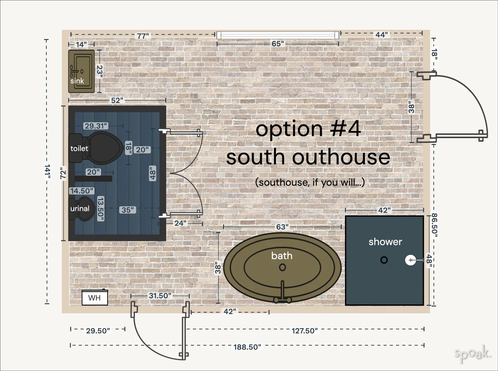 finalizing the guest cottage bathroom layout + vote for your favorite!!