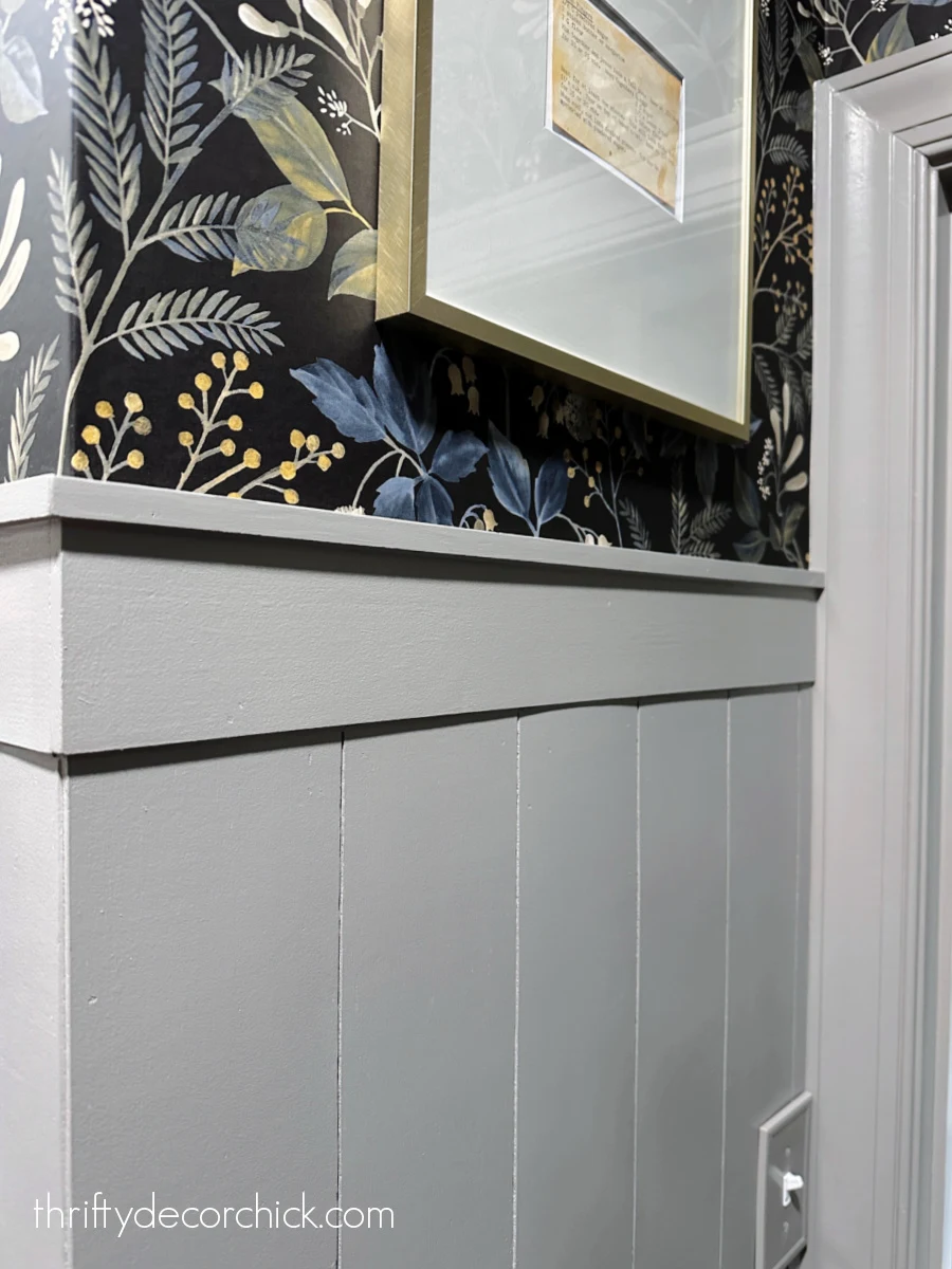 vertical paneling with wallpaper