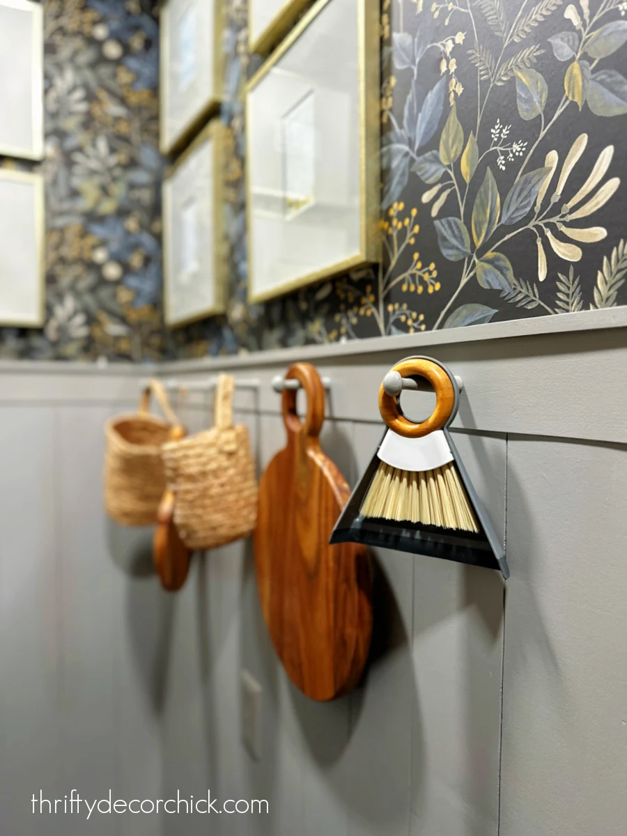 wood pegs on wall molding