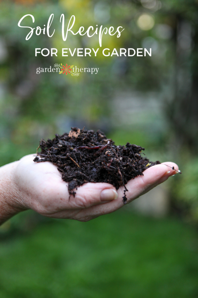 woman holding a handful of custom garden soil