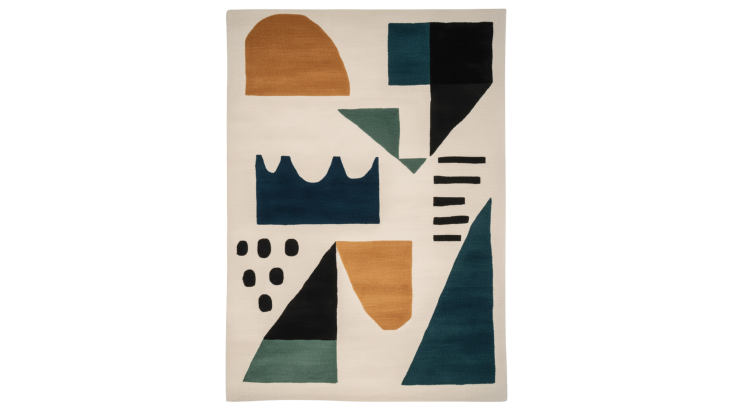 color block code hand tufted rug 1