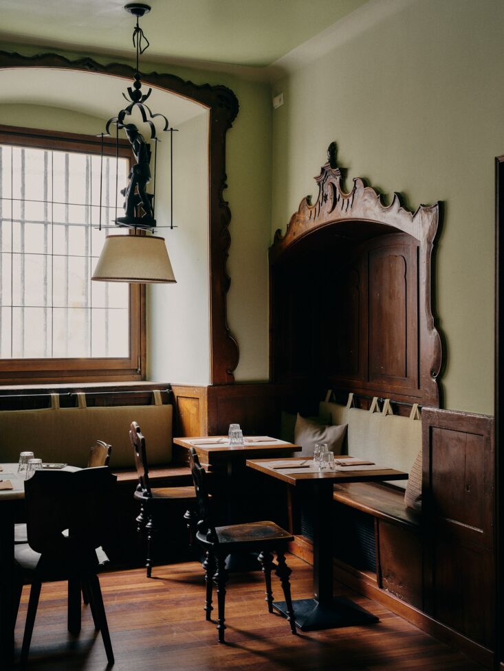 a striking dining area of the hotel