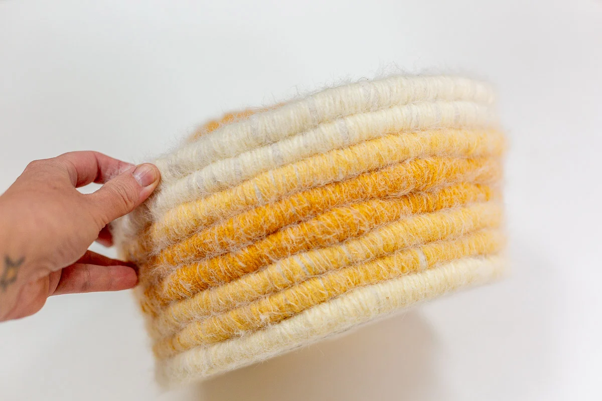 base of an easter basket, while its in process of being made