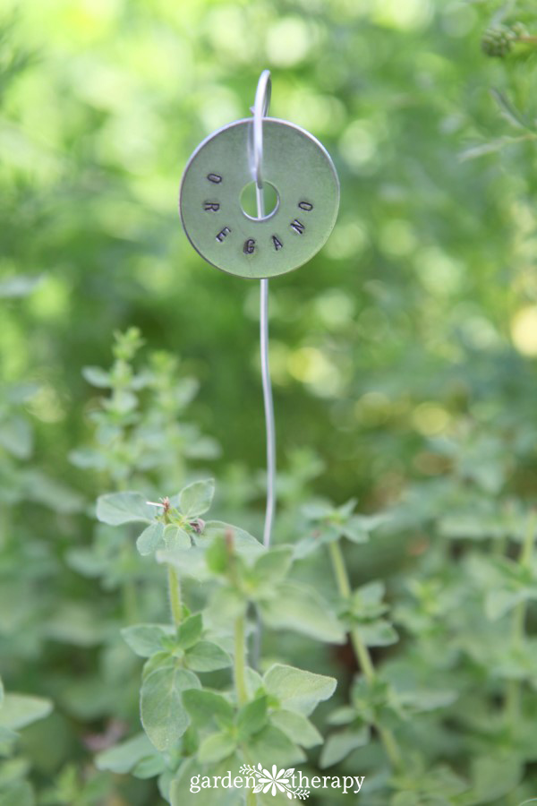 grow your own perennial herb container garden 21 metal stamped plant tags