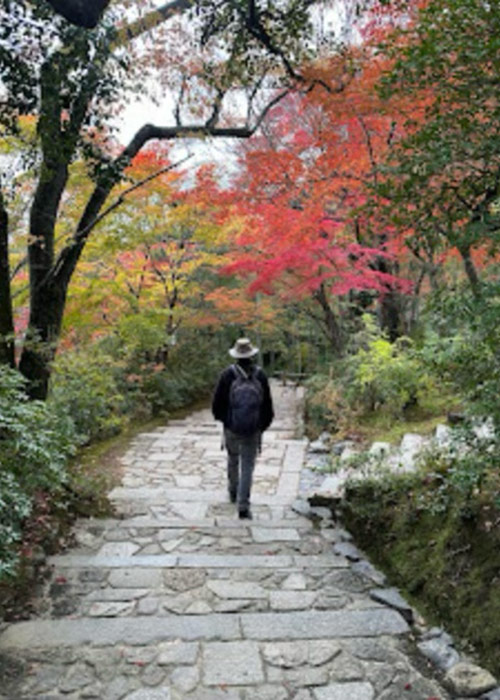 stone walking path at japanese temple