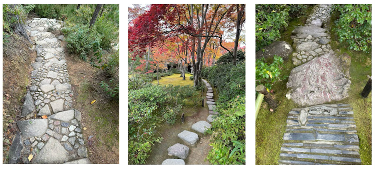 stone waking path in japanese gardens