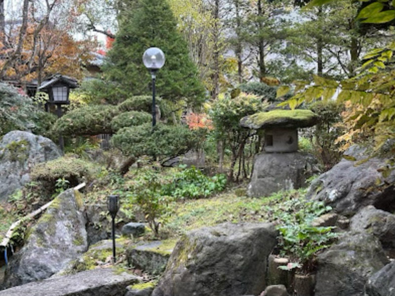 japanese garden covered in moss