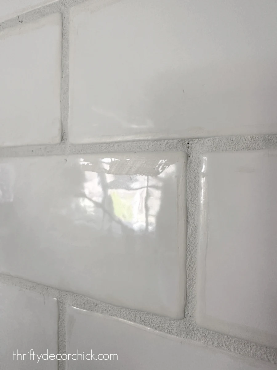 dried grout paint on tile