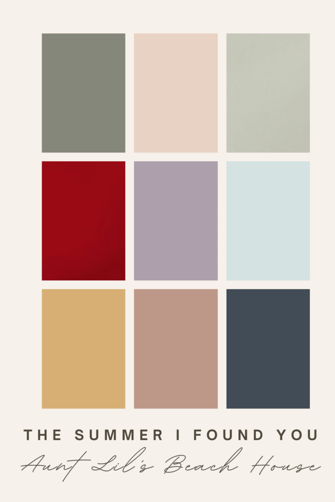 the summer i found you by jennifer o'brien aunt lil's beach house color palette