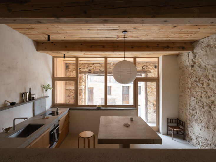 with the living/dining area elevated, the view from the dining table looks out  22