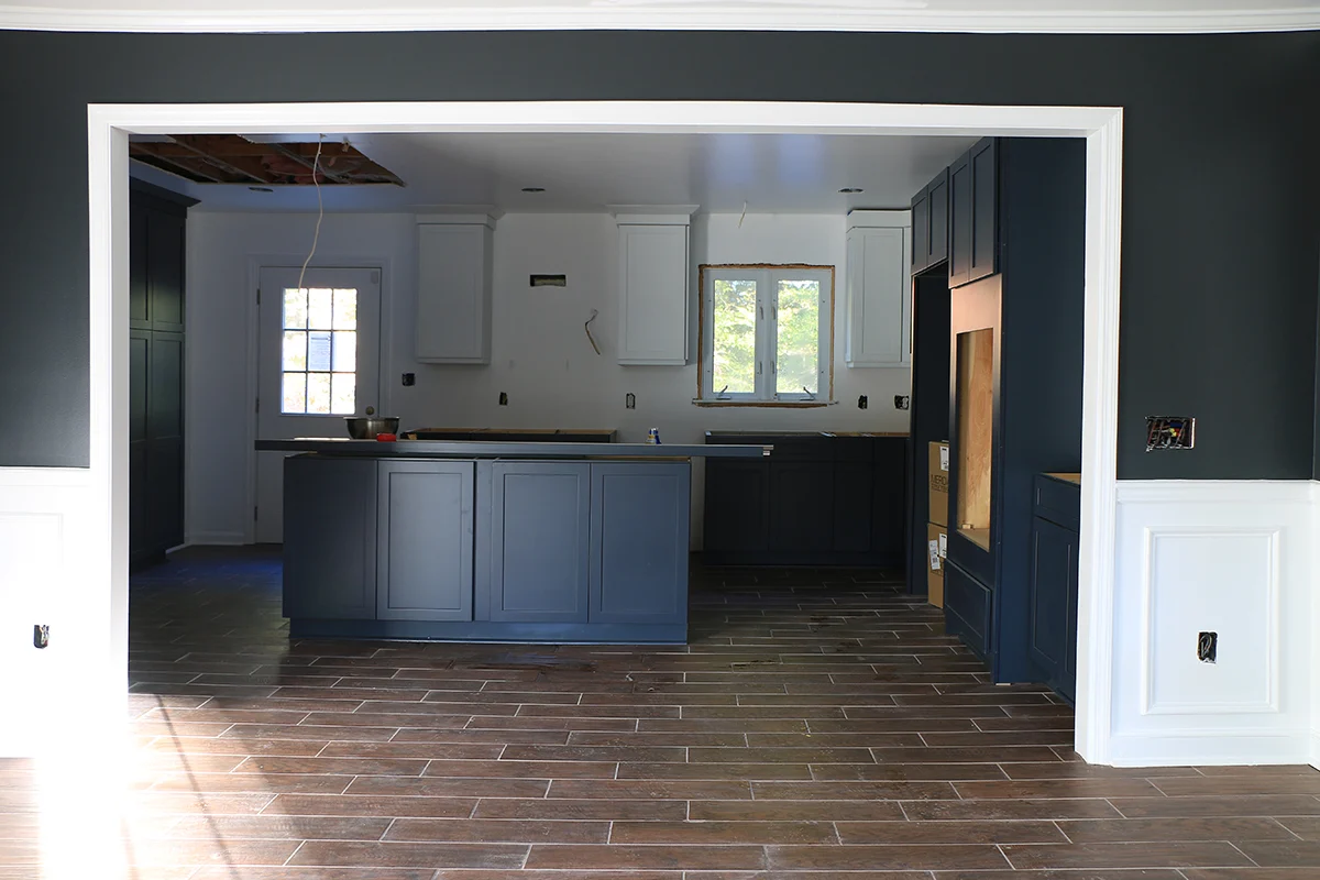 kitchen renovation in progress