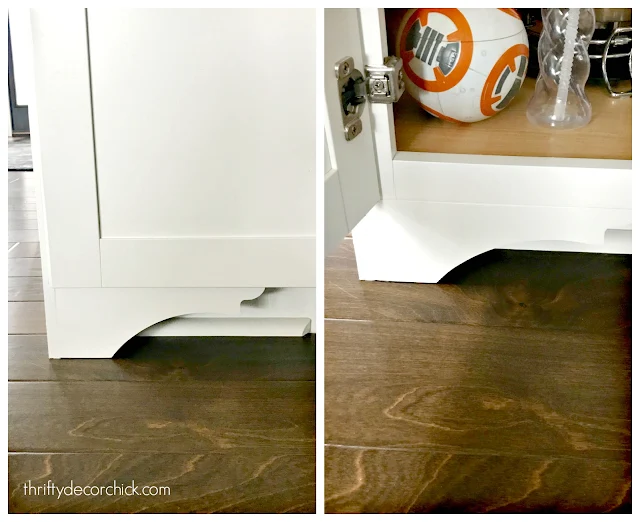 how to update basic cabinets with diy furniture feet | thrifty decor chick 6 diy cabinet feet using corbels