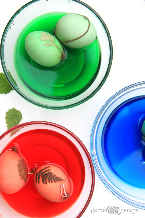 Botanical Leaf Imprint Easter Eggs