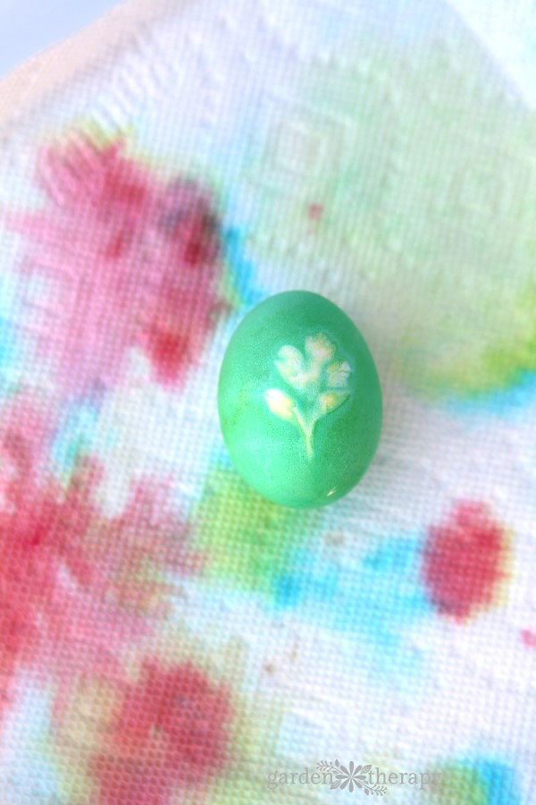 how to make dyed leaf imprint easter eggs