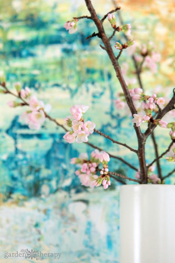 cut your own natural flowering branches for vase arrangements 10 forcing flowering branches indoors in front of colorful painting
