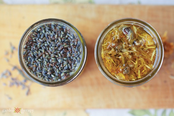 herbal oils lavender and calendula