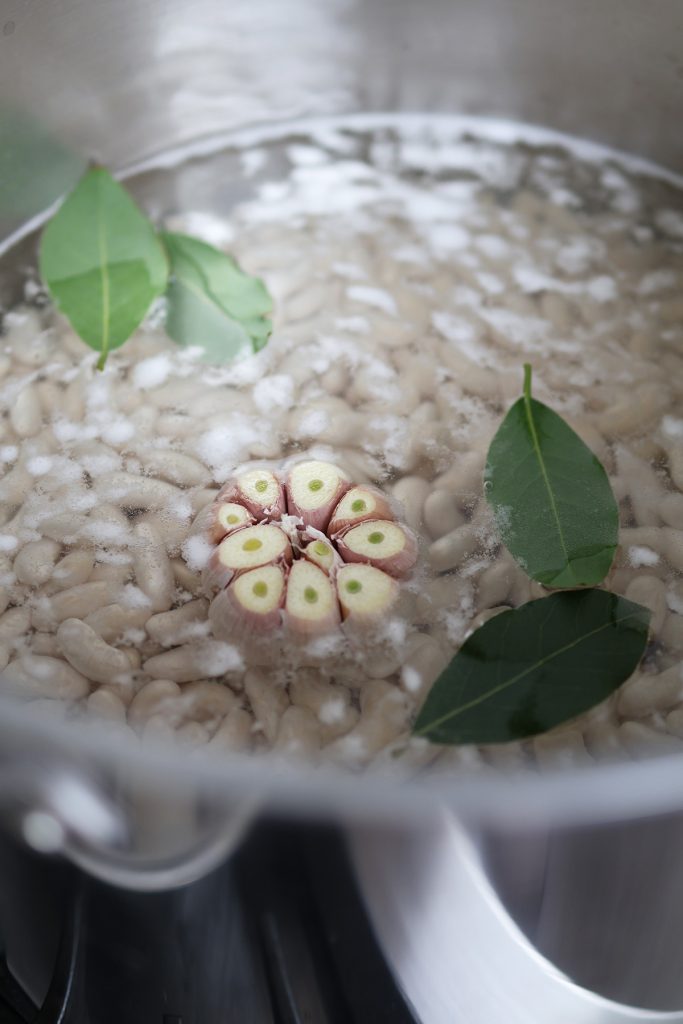 Bean chili flavored with fresh herbs and vegetables is deliciously nutritious