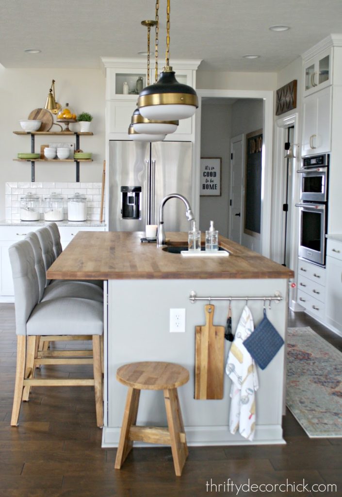 How To Add Custom DIY Details to a Builder Basic Kitchen Island | Thrifty Decor Chick