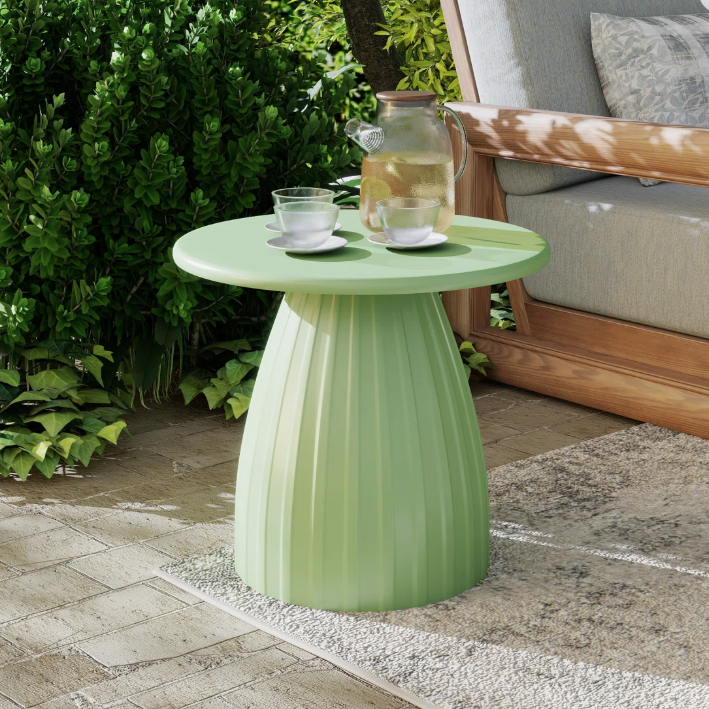wayfair, ebern designs round patio side table, metal steel outdoor side table, patio accent end table &amp; reviews | wayfair