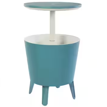 cool bar teal resin table &amp; cooler