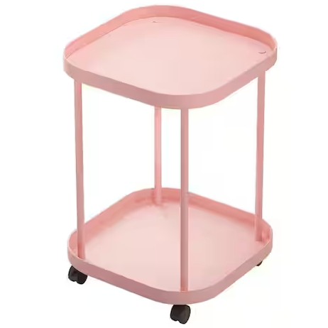 pink square metal outdoor side table