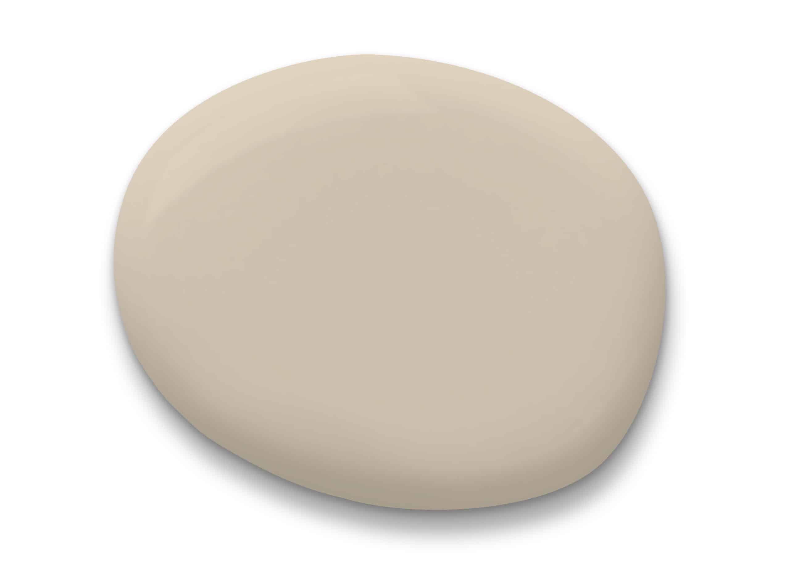 a simple, plain beige circle centered on a white background. the shape appears three-dimensional with soft shading, giving it a slightly elevated look.