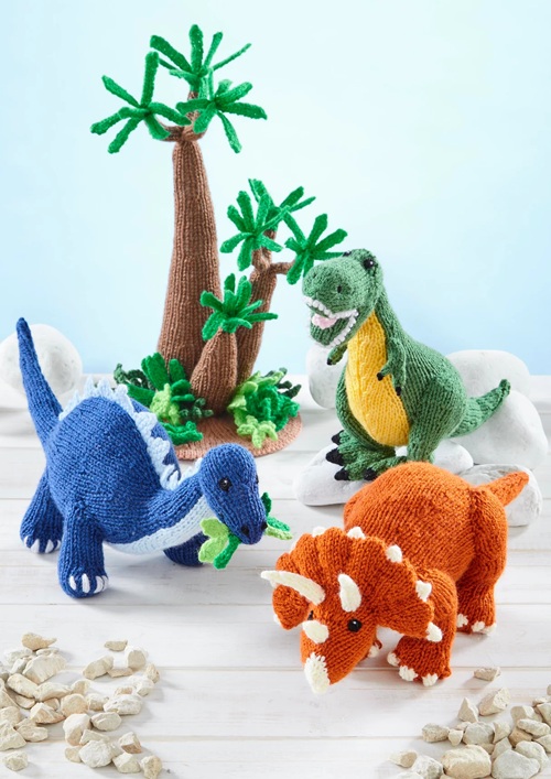 dinosaur free knitting