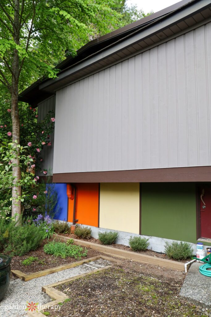 colourful block painted outdoor wall