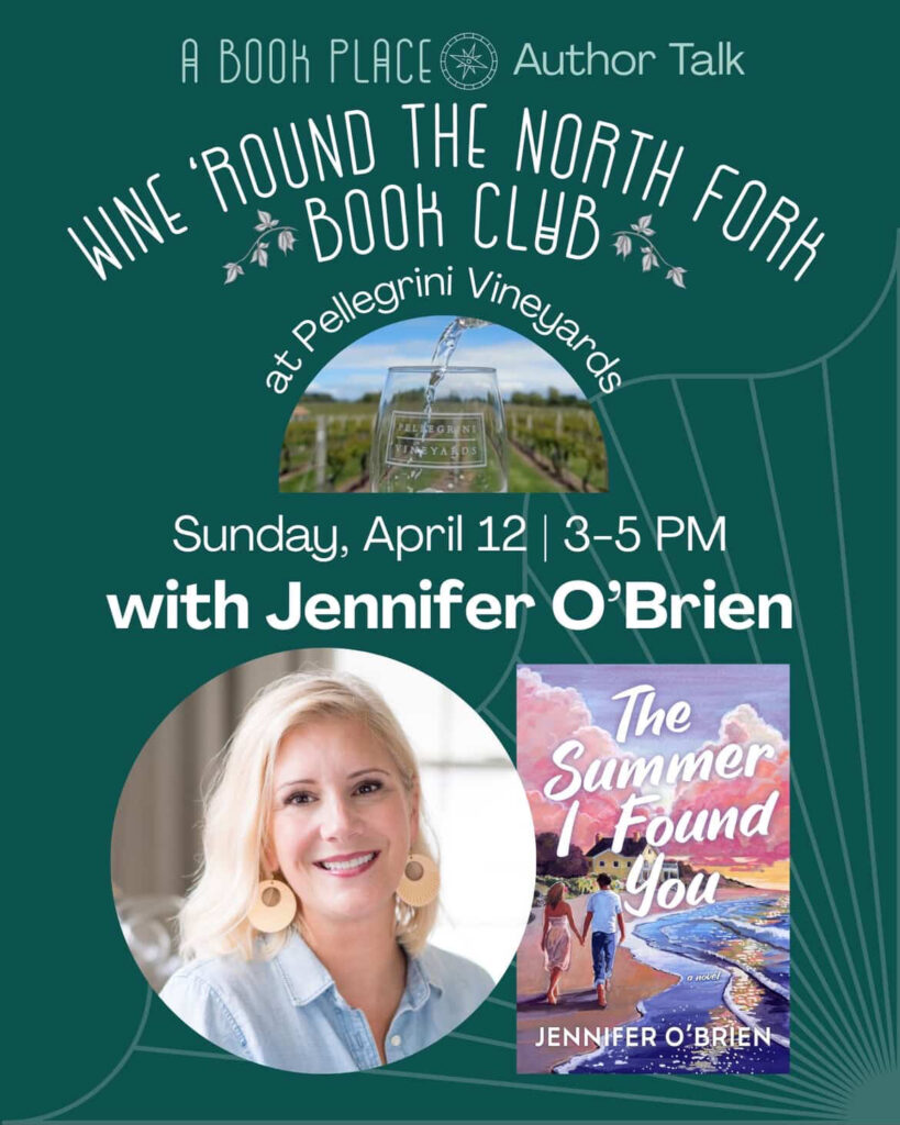 book event for the summer i found you at pellegrini vineyard with a book place