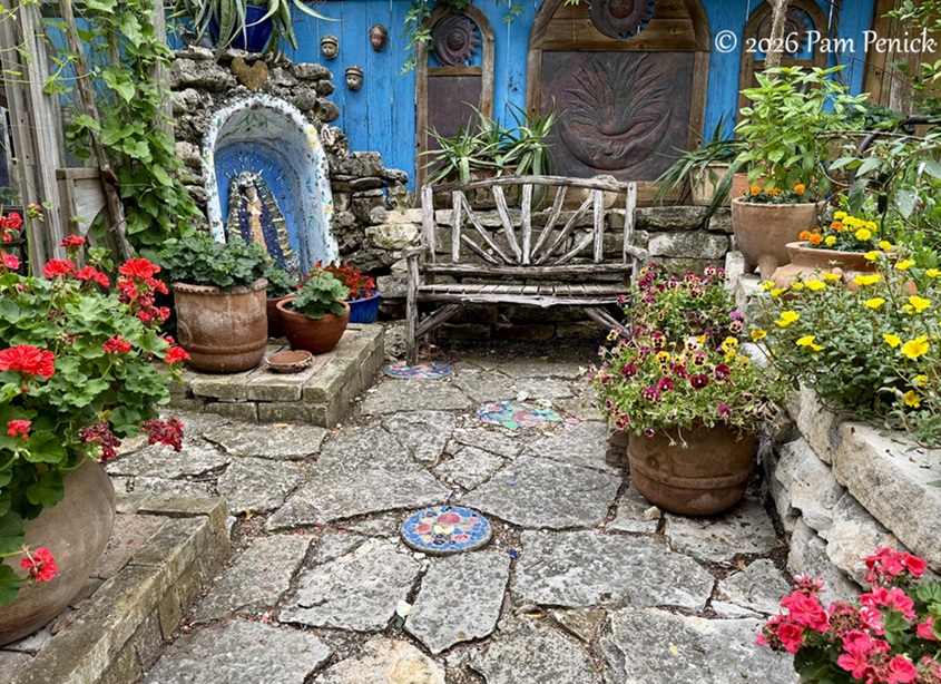 festive color in lucinda hutson's casita garden