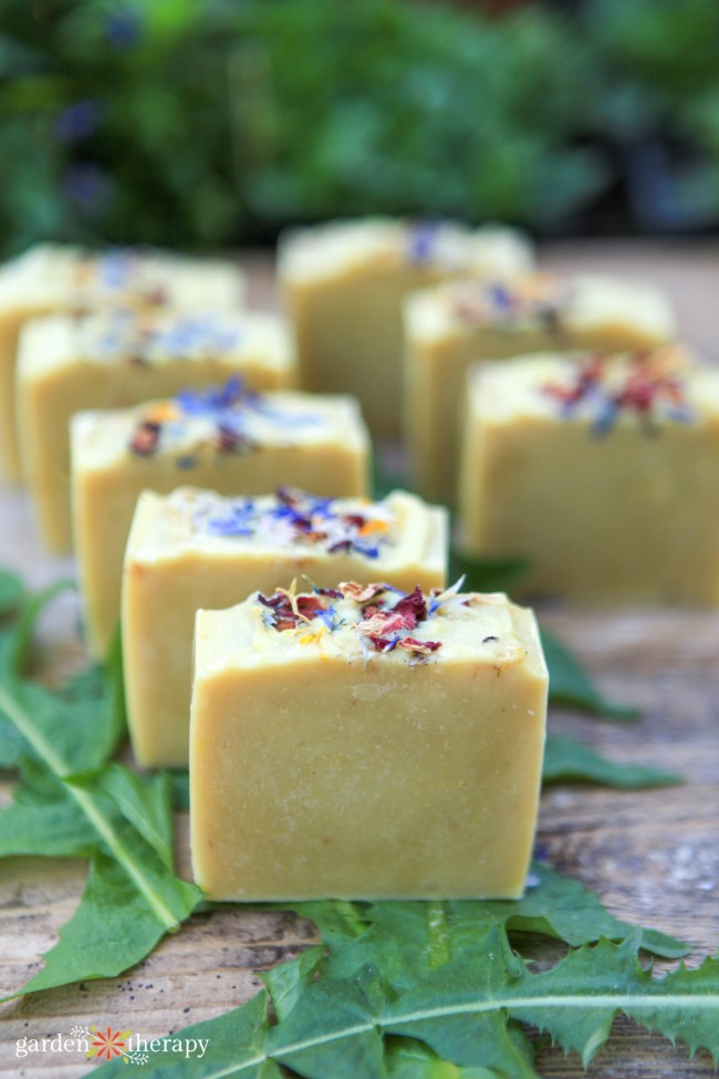gorgeous homemade wildflower and dandelion soap