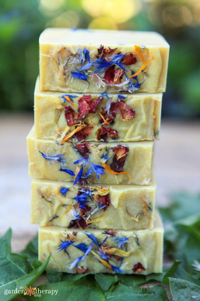 cold process dandelion and wildflower soap recipe