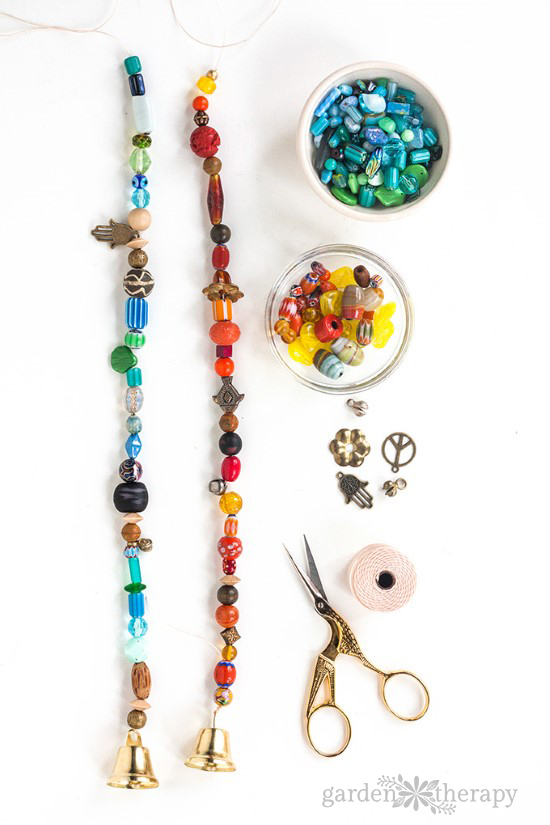 how to make a beaded wind chime with bells step (5)