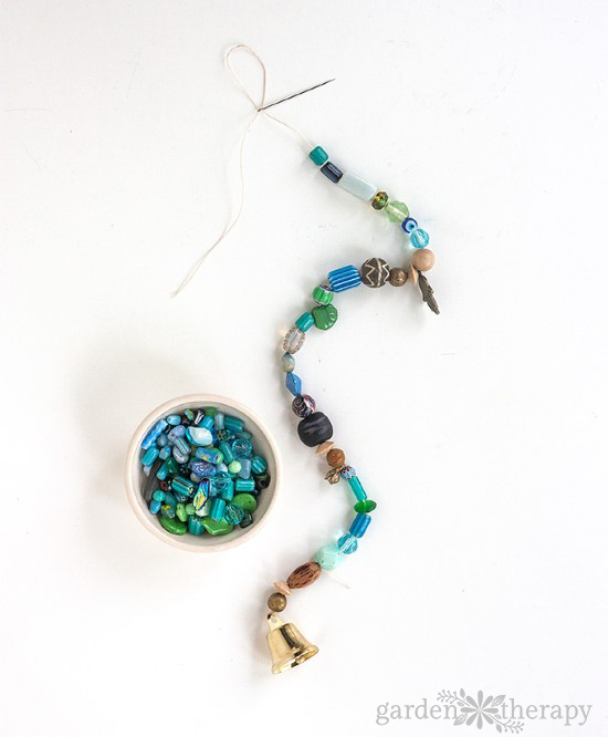 how to make a beaded wind chime with bells step (4)