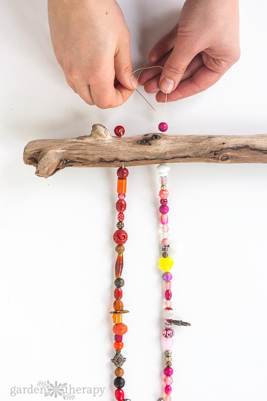 how to make a beaded wind chime with bells step (7)